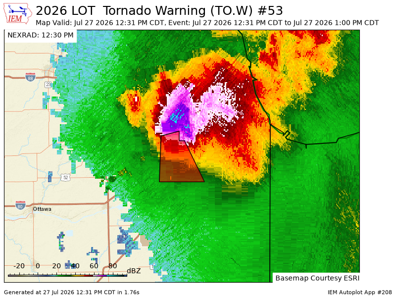 tychistorm's tweet photo. LOT issues Tornado Warning [tornado: RADAR INDICATED, hail: 0.00 IN] for Will [IL] till 1:00 PM CDT https://t.co/4ErQHuTNQJ https://t.co/x3VFJX1NNE