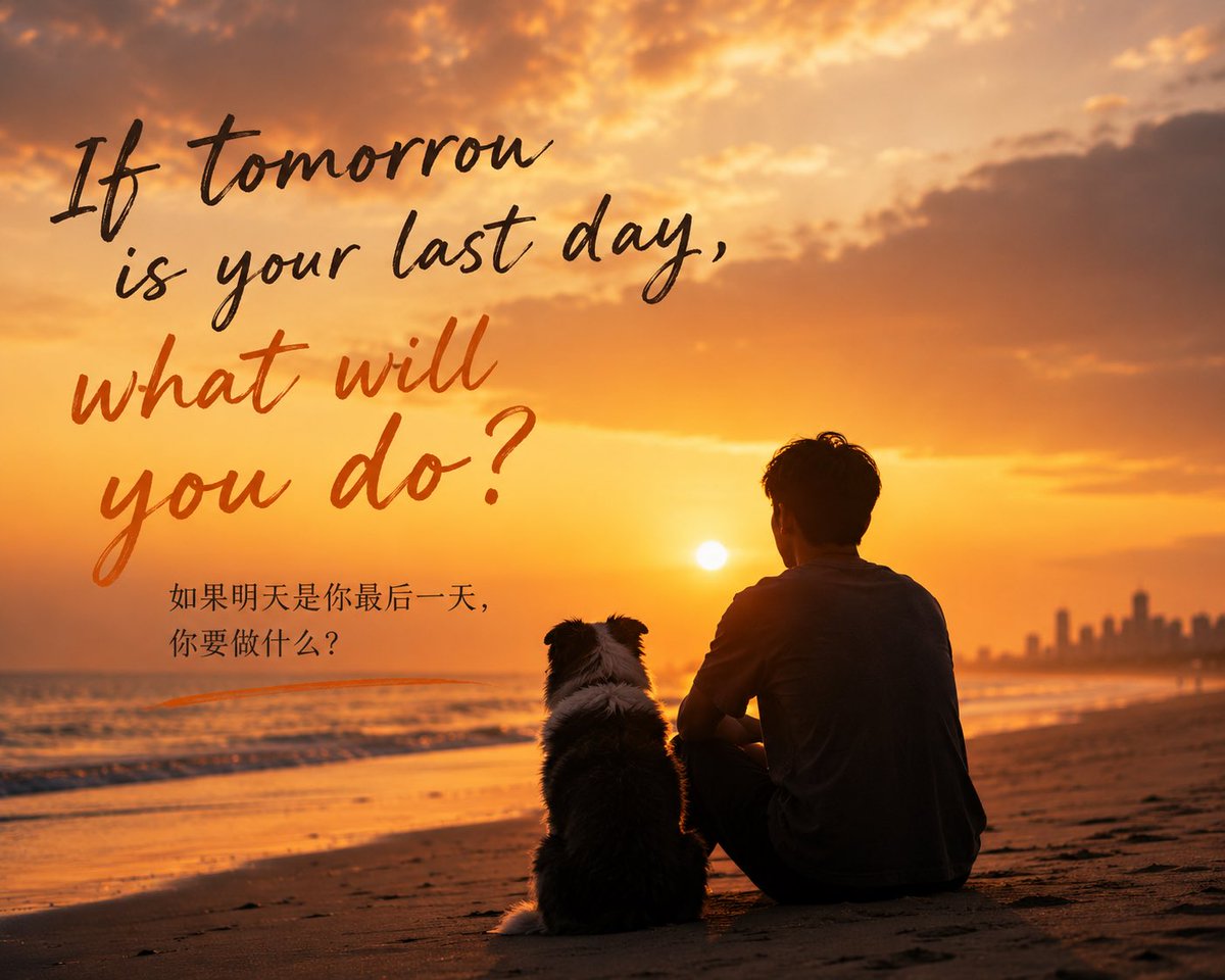 Gaoxiang177's tweet photo. If tomorrow is your last day what you will do. https://t.co/ft7FE3NWrI