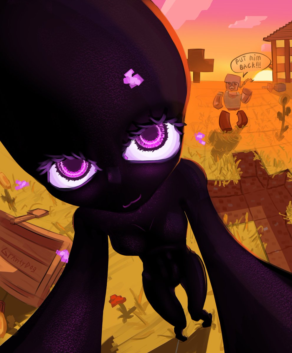 GravityDog's tweet photo. Anyone want a riddle? Yes? Good. What's small, cute, and hanging two meters above the ground? You, my sweet little treat :333
#minecraft #enderman #art #digitalartㅤㅤㅤㅤ https://t.co/rhZyAkYv9P