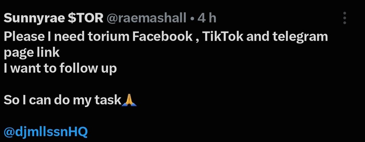 djmllssnHQ's tweet photo. 📢 Having trouble completing the TikTok, Telegram or Facebook tasks on Torium?

You're not alone! Many miners have asked the same question.

To help the community, here's a step-by-step video tutorial by Gueda explaining exactly how to complete the tasks correctly. 👇

🎥 YouTube Tutorial:👇

https://t.co/eLWXwLTj59

💬 Join our Telegram community:

https://t.co/VI1MTZFLkn

🚀 Start mining TOR:

https://t.co/t9SogCEHlz

🎁 Invitation Code: TORIUM-6G1N6C

@ToriumNetwork
Let's help more miners complete their tasks successfully and maximize their rewards. 💛⛏️

#Torium #TOR #MobileMining #ProofOfParticipation #Web3 #Blockchain #Crypto