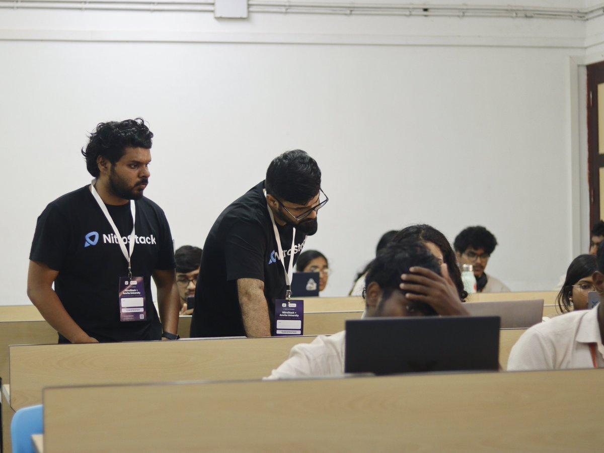 mcptothemoon's tweet photo. Day 1 Recap | @AMRITAedu × @nitrostackai Hackathon 2026 🚀

What a way to kick things off! As the official media partner, @mcptothemoon had an amazing time covering Day 1 of the Amrita Vishwa Vidyapeetham, Coimbatore × NitroStack Hackathon.

The day was packed with insightful sessions, curious minds, and a community eager to explore what's possible with the MCP. 

As the clock ticked into the 24-hour build sprint, the atmosphere transformed into one of collaboration, late-night debugging, rapid prototyping, and nonstop innovation.

This is exactly what @mcptothemoon  is all about! Celebrating builders, amplifying the MCP ecosystem, and showcasing the incredible projects being created by developers around the world.

Day 1 is in the books, but the journey is just getting started. Stay tuned as we bring you more updates, behind-the-scenes moments, and some incredible demos from the hackathon.

@mcparchitect @aviduttaaa @satyampsoni @pmjg108 @super_devloper @ShubhamSin57805
@aree_yarr_sharu @DipanshuJa35817 @AbhijitT71082
@mcptothemoon @AMRITAedu