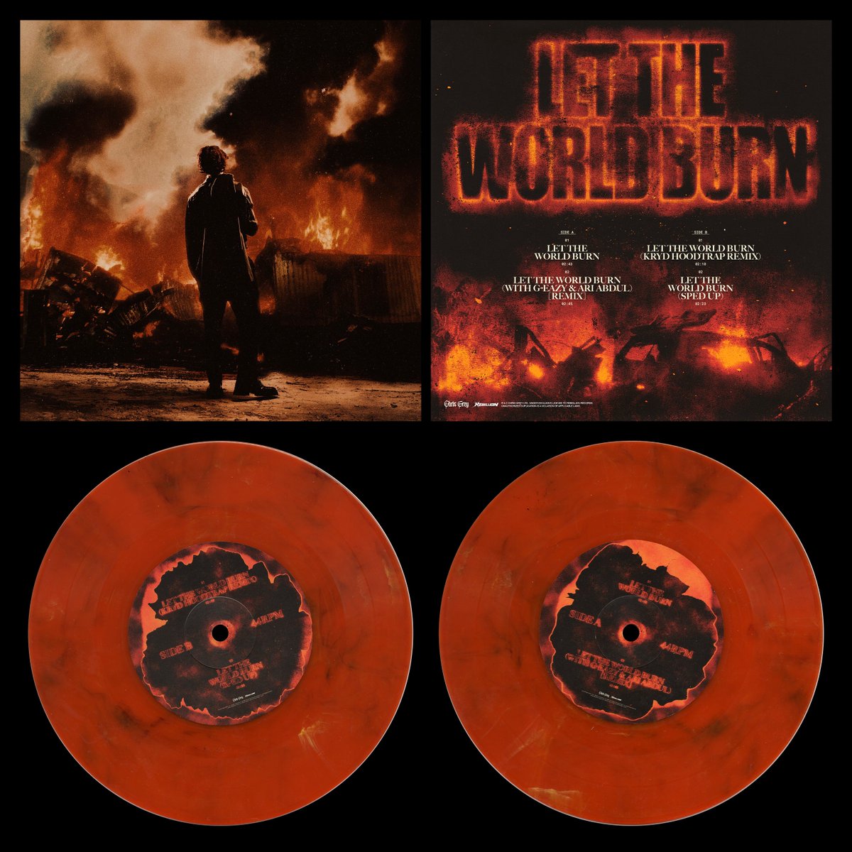 sblngr's tweet photo. "LET THE WORLD BURN"

7" Vinyl Design for @Chris_GreyMusic https://t.co/59szEB9kve