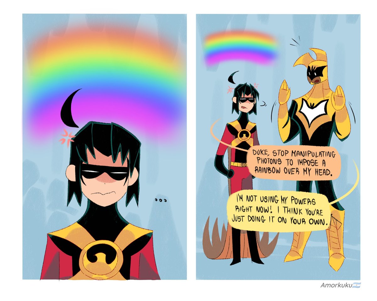 Amorkuku's tweet photo. Red Robin's powers https://t.co/F4MxNriR8f