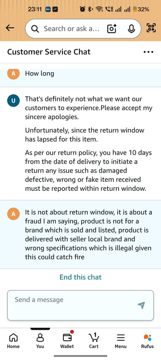 aakashearth's tweet photo. See this, your social media chat person again ignored completely over chat with a standard response without even listening the fraud and details. That's what I said need a genuine representative to understand the concern and fraud and before it gets bigger. If you really care arrange a call.