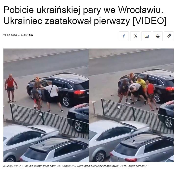 NCZAS1's tweet photo. 😮 Pobicie kobiety i trzech na jednego to oczywiście bandyterka, ale dlaczego nikt nie zwraca uwagi, że to Ukrainiec zaatakował pierwszy za pomocą paralizatora? 🤔

https://t.co/paHnIpciwD https://t.co/fjbYqKuowY