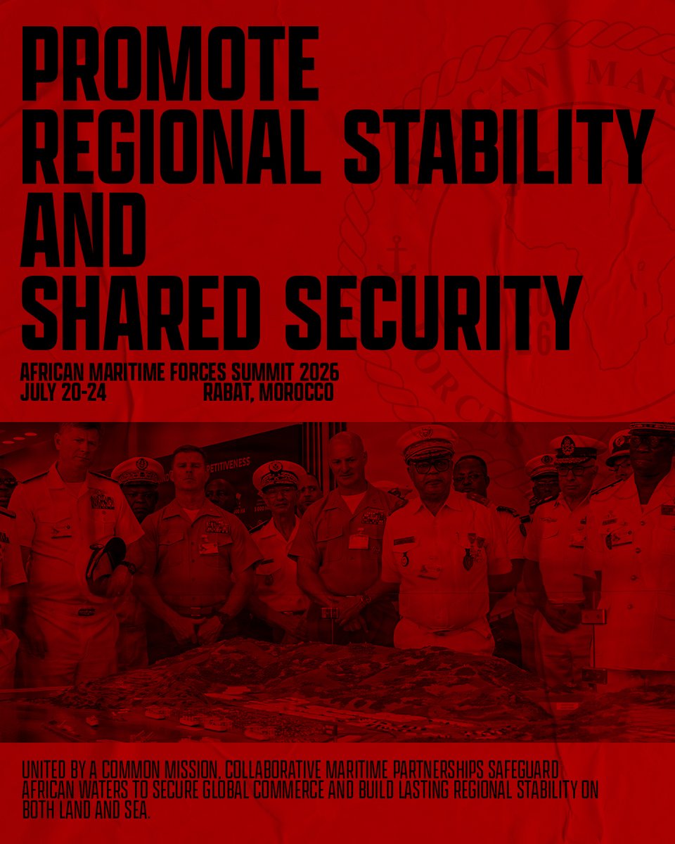 USMCFEA's tweet photo. At #AMFS, U.S. Marines are collaborating with partners to promote regional stability and coordinate maritime security solutions in shared waters.
#AfricanMaritimeForcesSummit #USMC #Marines #MaritimeSecurity https://t.co/gU5uzeWezp