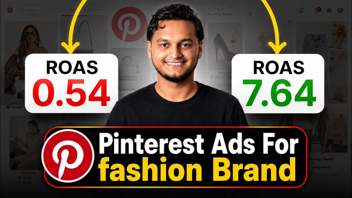 growpinterest's tweet photo. Pinterest Ads For Fashion Brand ( 7.64 ROAS Full Case Study ) | Grow Pinterest
..
Want to know how we achieved a 7.64 ROAS for a women's fashion brand using Pinterest Ads.
..
Watch Full Video Here:- https://t.co/v6yMhSsZLK

#pinterestads #fashionmarketing #pinterestmarketing # https://t.co/tGRRbnOTN1