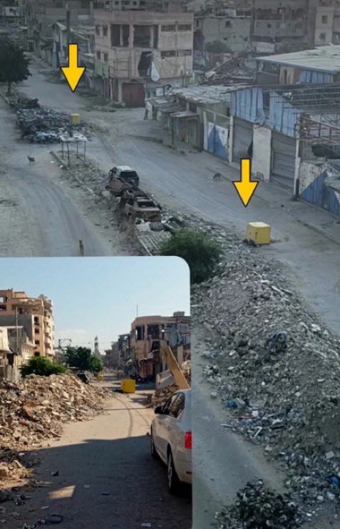 shameensuleman's tweet photo. 🟥 THEY SAID IT WAS ABOUT “STABILISATION.” OVERNIGHT, THE MAP CHANGED AGAIN.

🔳 Yesterday I asked what was “international” about a force that, by israel’s own description, would operate under the instructions of the israeli military.  Today, Gaza sources report the israeli war criminals has expanded the so called Yellow Zone once again.

🔳The line has reportedly advanced along Salah al-Din Street opposite Mushtaha Street, extending to Al-Sanfour Junction.
This is why Palestinians judge these plans by actions, not promises. Every expansion of the Yellow Zone means more land placed under military control, more restrictions on movement and another step away from any meaningful reconstruction or freedom.

▪️They told you it was about peace. Overnight, the map changed again.
#TheyLiedToYou