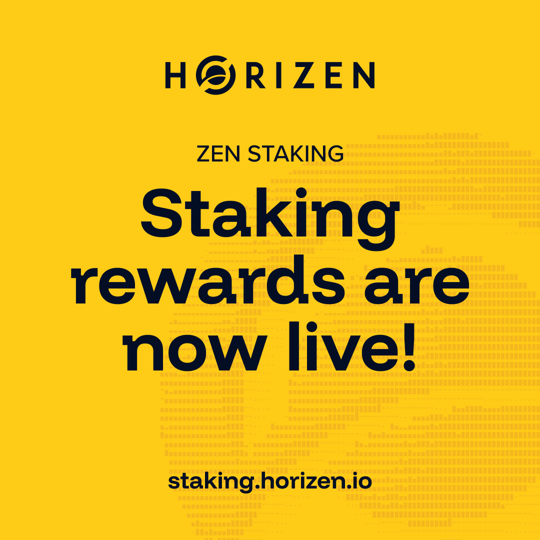 horizenglobal's tweet photo. $ZEN staking rewards are now live on Horizen! ✨

The rewards pool is active and flowing to stakers.

If you staked ahead of today, you are already earning. If not, you can stake and join anytime.

Stake Now → https://t.co/XXxMYUWUqM https://t.co/6jy0tjAq2y