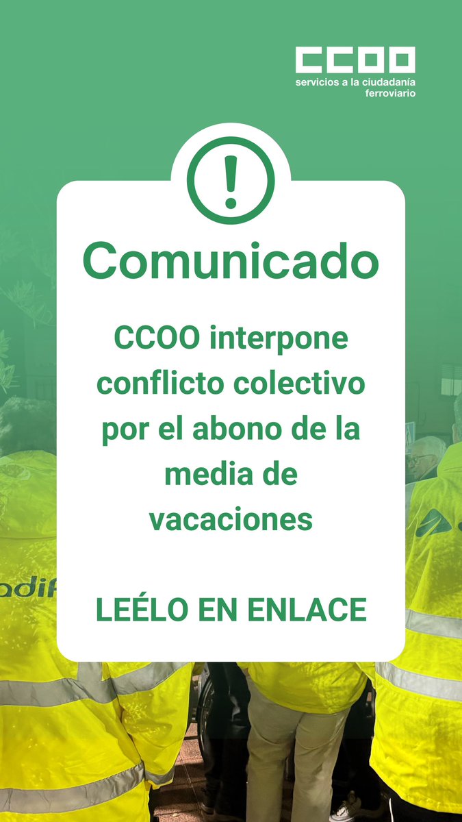 CCOO_FER's tweet photo. ⚖️ La legislación, la jurisprudencia del Tribunal Supremo y la normativa europea no dejan lugar a dudas.

📰👉🏼 https://t.co/rYI49wGvKJ https://t.co/eYtJTAAOyQ