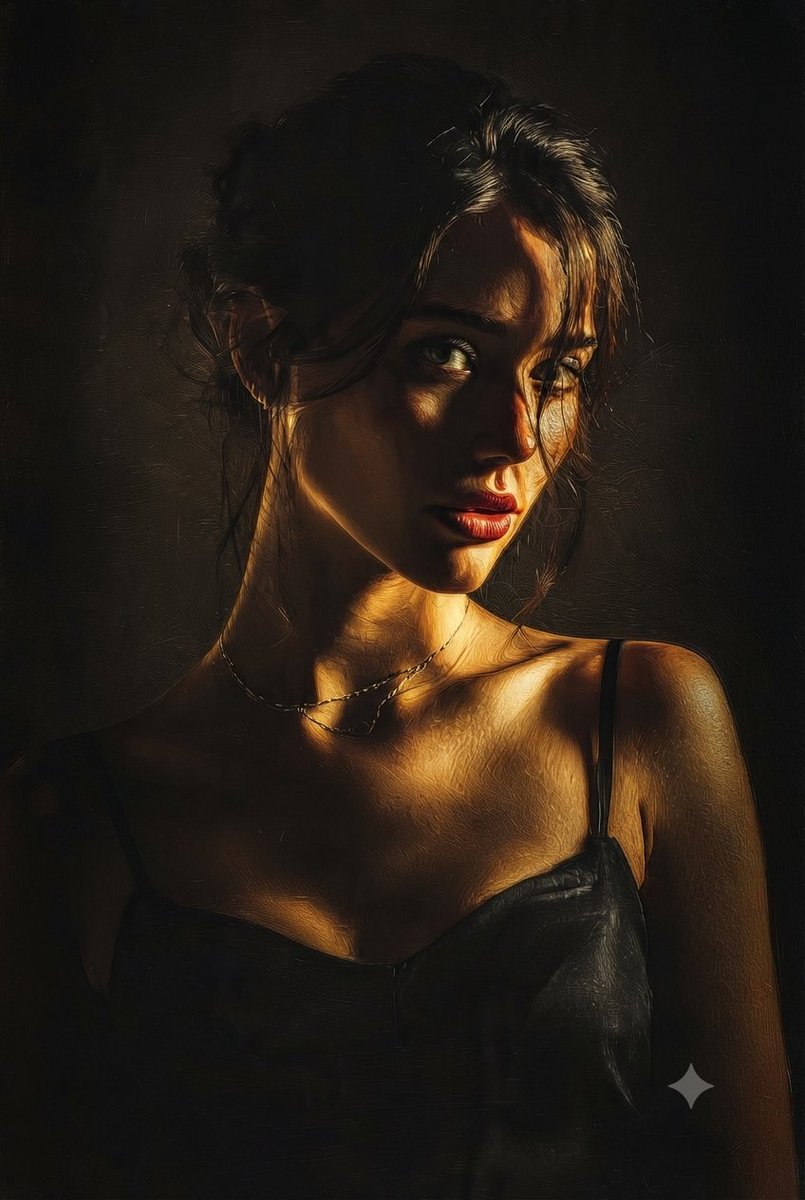 Painterly Gold Light Portrait