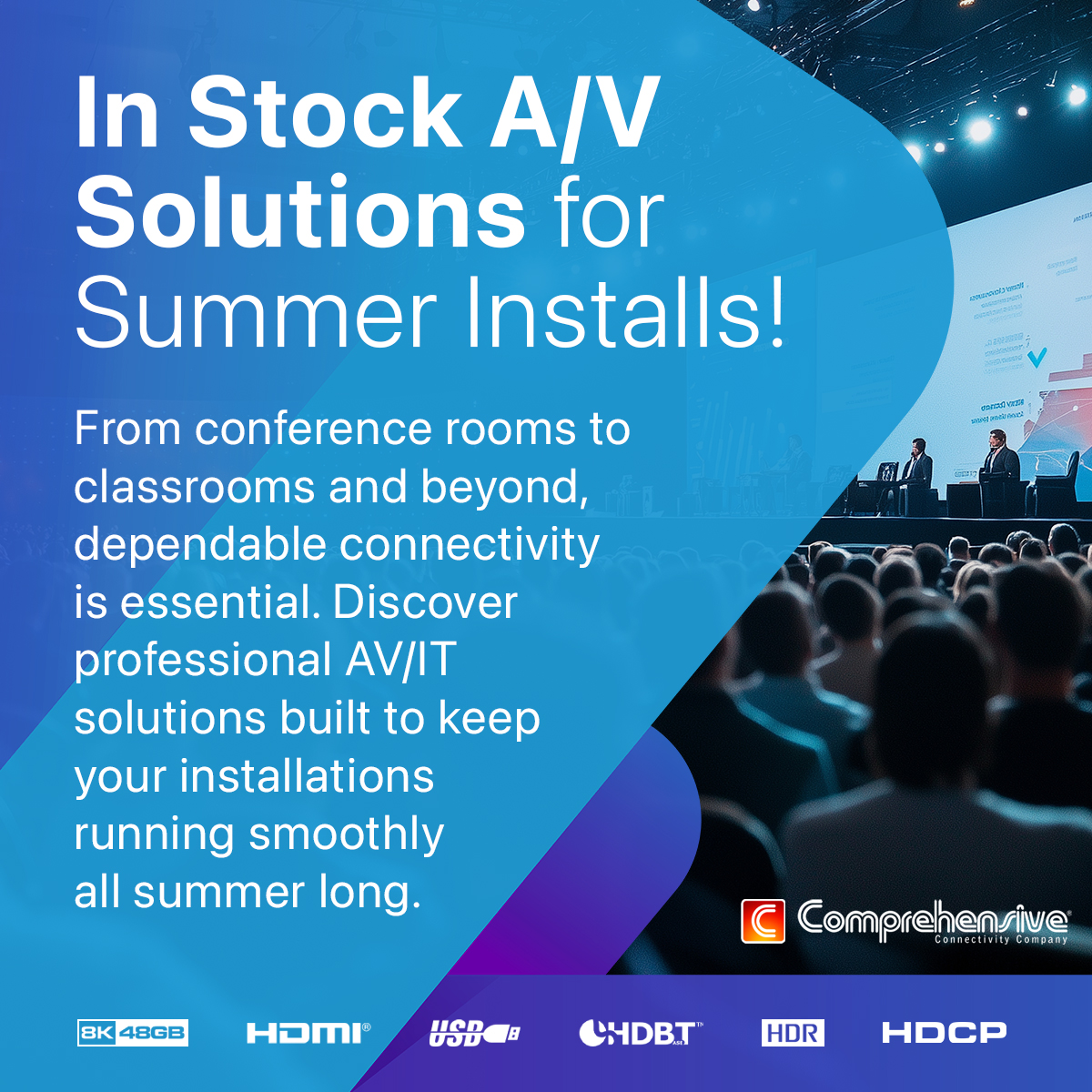 Comp_connect's tweet photo. ☀️ Keep your summer installs on track with reliable connectivity solutions.

Comprehensive offers trusted Pro AV/IT products that are in stock and ready to help you deliver dependable performance across any project.

✅ Explore today: https://t.co/v86rKCsf1R

#ProAV #AVTweeps https://t.co/P3XmWT7QPB