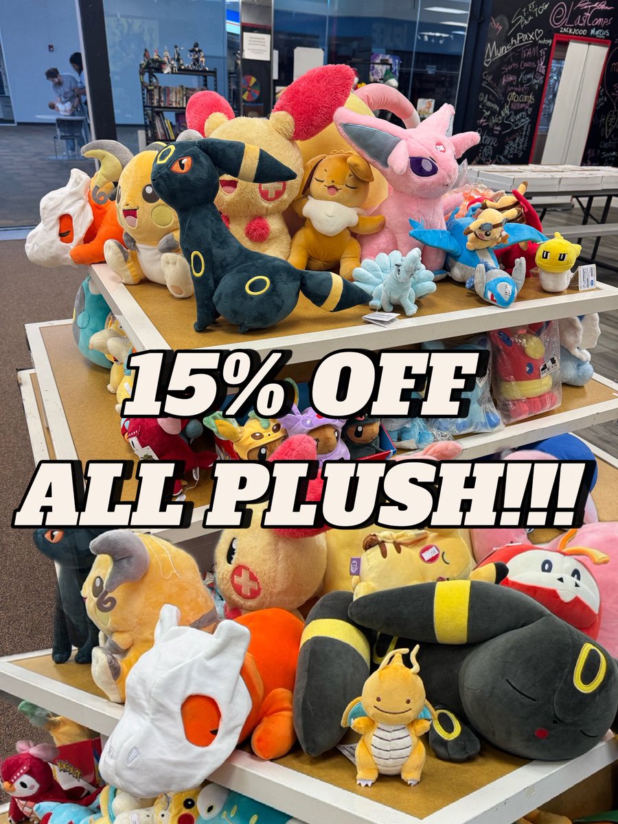 PapiisCards's tweet photo. PLUSH SALE!!! 🚨‼️‼️ 15% OFF!! Come tap in!! 🔥🔥
#papiiscards #pokemon #tcg #salé #tcg https://t.co/Y3JBO8jfHS