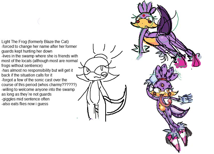 Teeeff01's tweet photo. @chabble__ Thank you! i posted this in bsky already, but i´ve thought of her story for a while would be that her guards no longer recognize her, so she´s forced to leave, and starts getting a more carefree personality like sonic or amy https://t.co/7rk1PjghhB