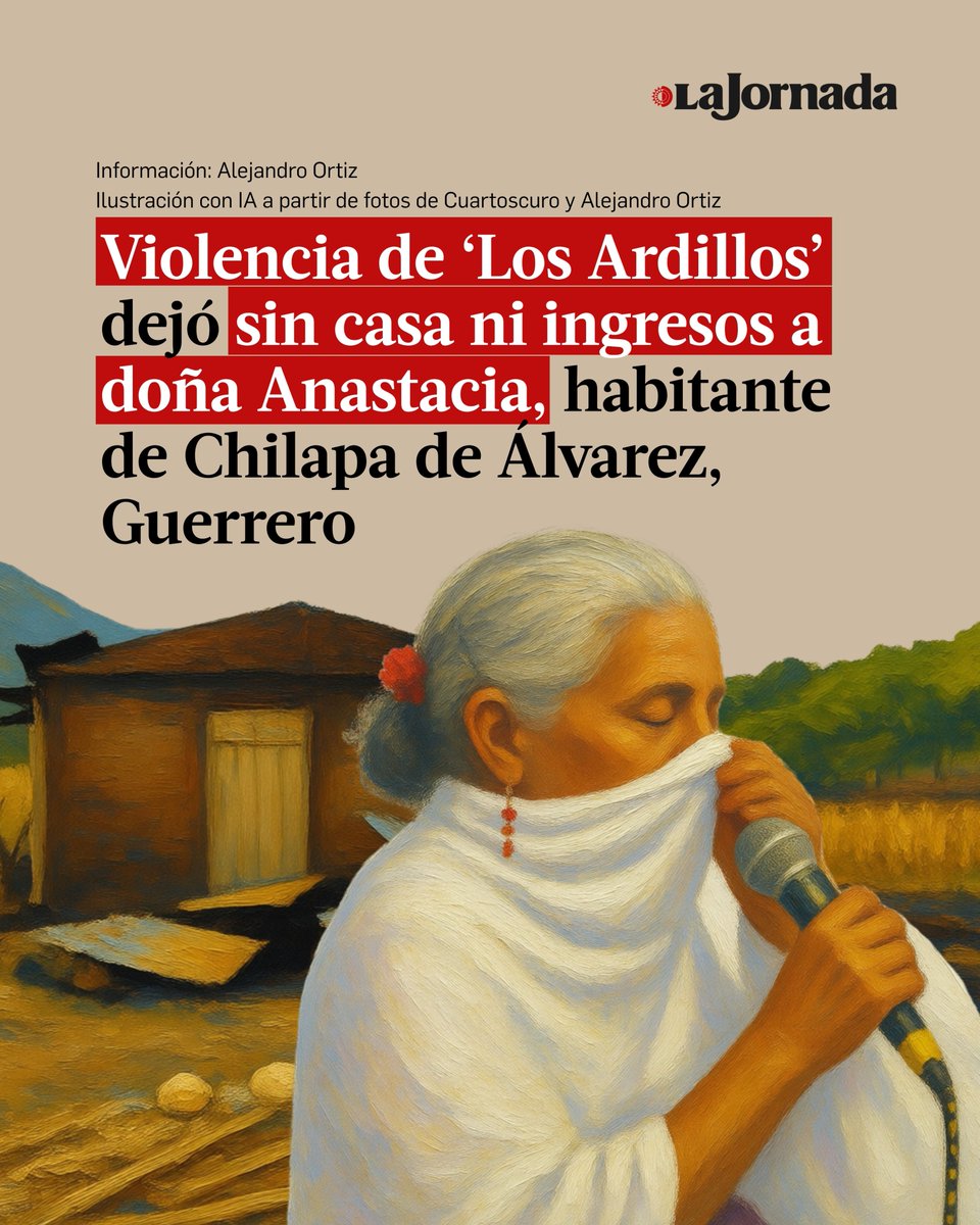 lajornadaonline's tweet photo. Tiene más de 70 años, y de un día a otro su vida cambió. Ahora, la señora Anastacia Cabrera Tapia tiene que pedir prestados insumos y hasta un lugar donde dormir, luego de que integrantes del grupo narcoparamilitar de 'Los Ardillos' incendiaron su vivienda en la localidad de Tula, municipio de Chilapa de Álvarez.