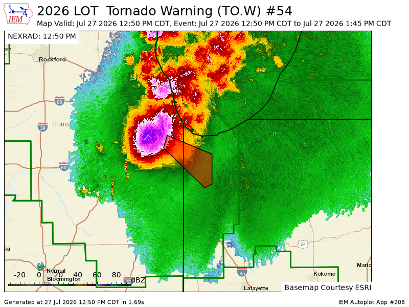 tychistorm's tweet photo. LOT issues Tornado Warning [tornado: RADAR INDICATED, hail: 0.00 IN] for Cook, Will [IL] and Lake [IN] till 1:45 PM CDT https://t.co/4RafwvLGJx https://t.co/kbQtwBZ3kl