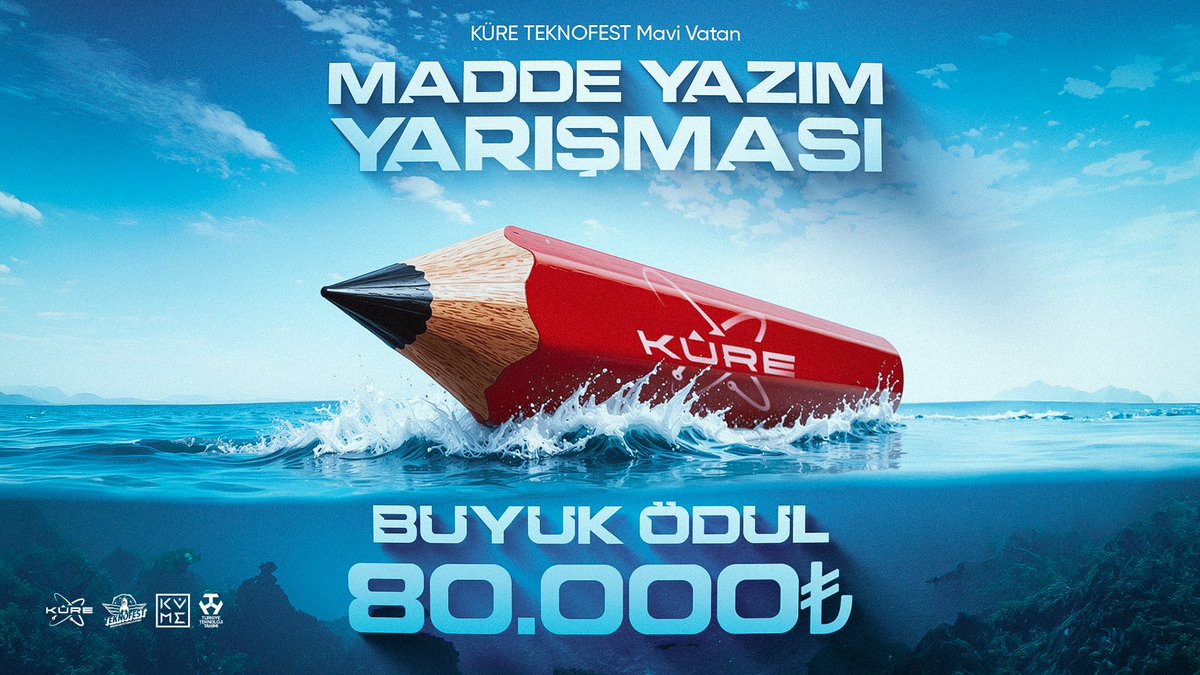 kureansiklopedi's tweet photo. KÜRE TEKNOFEST Mavi Vatan Madde Yazım Yarışması Başladı! 🌊📚

Mavi Vatan’a dair sözün, millî dijital hafızamızda yerini alsın!

Güvenilir ve özgün içerikleri kaleme al ✍️

Yarışmaya katılmak için yapman gereken çok basit:
1) KÜRE'ye kaydol ve profil bilgilerini eksiksiz doldur.
2) Yönerge ve Kılavuzları inceleyerek ön hazırlık yap.
3) Mavi Vatan temasına uygun bir konu başlığı seçerek maddeni yaz.
4) Editör onayına gönder ve hareketlerim sayfasından maddenin durumunu takip et.

🗓 Son Başvuru: 3 Ağustos 2026
🗂 Detaylı Bilgi: https://t.co/YNYehoLJK2
📕 Yönerge ve Kılavuz: https://t.co/P7mTRJQxYl

@teknofest
