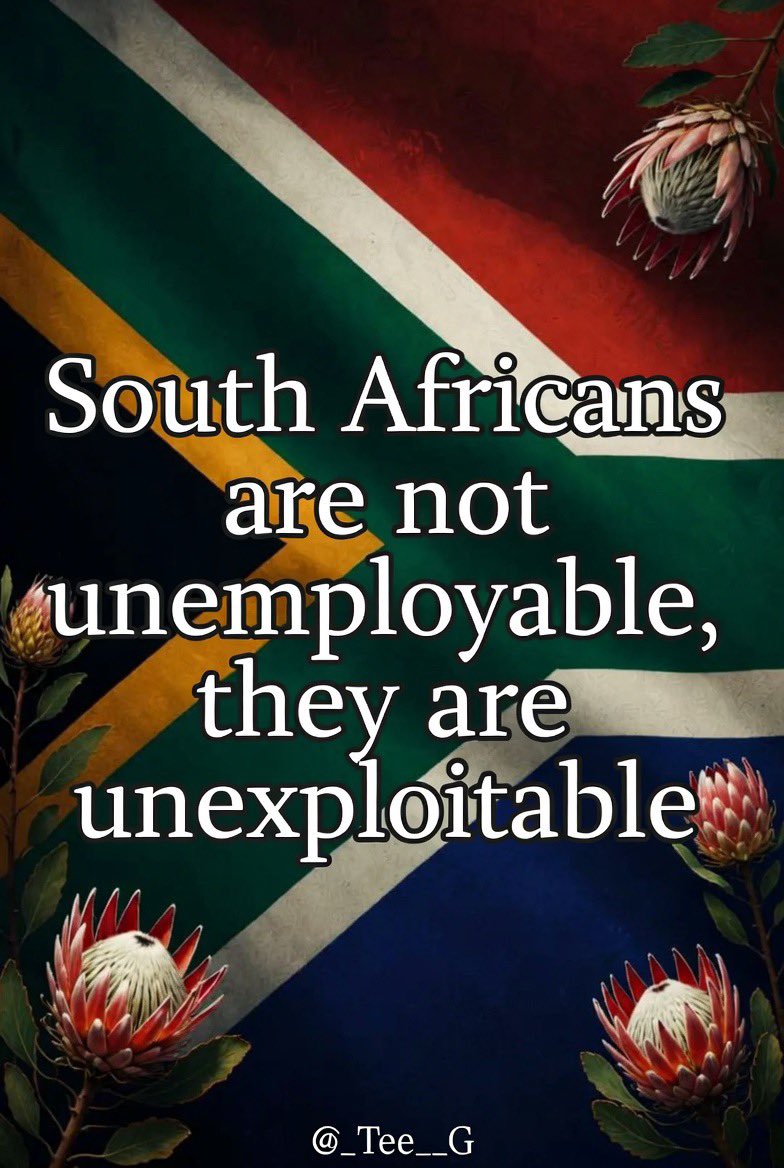 _Tee__G's tweet photo. South Africans are not unemployable we are unexploitable.

❌We will not accept starvation wages, no contracts, or being replaced. https://t.co/TiJqT1JqaB