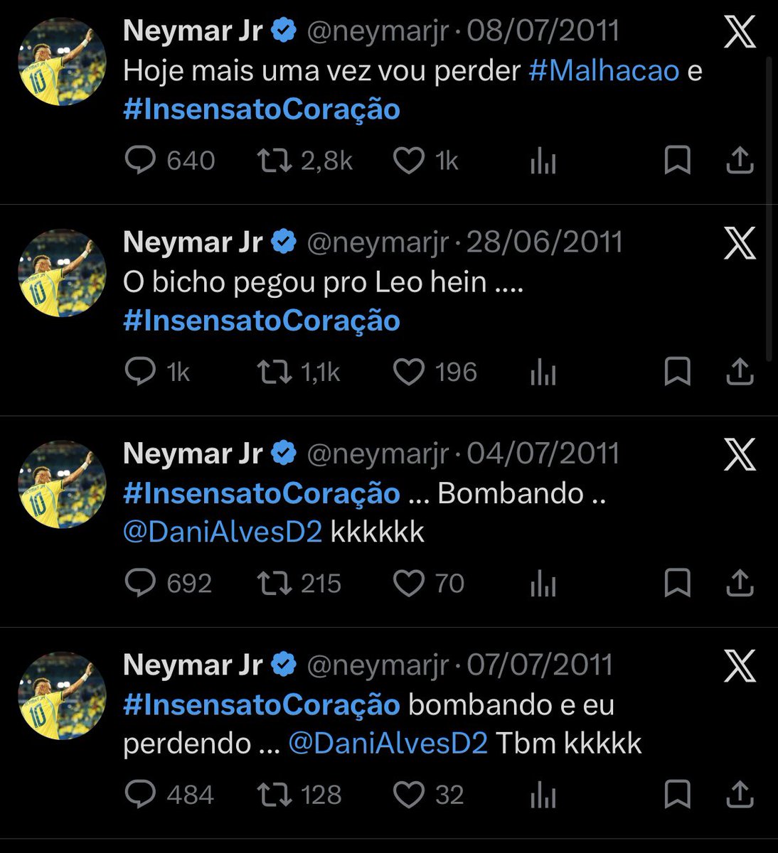 portalypis's tweet photo. Eu to morrendo que o Neymar era fã assíduo da novela “Insensato Coração”, chegou a pedir reprise e tudo haha https://t.co/rmhvaXkPDC
