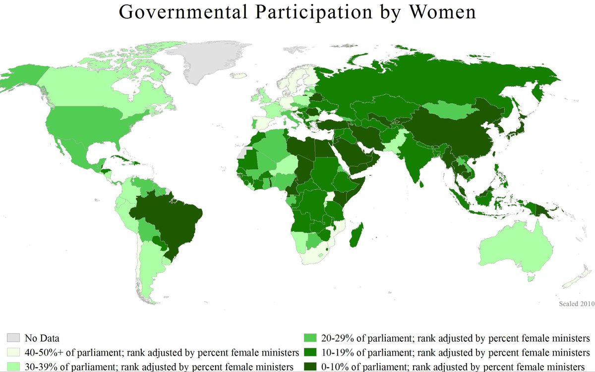 jess_ann_pin's tweet photo. Look at the maps. 

The less women participate in governance of their countries, the bigger shitholes they are. https://t.co/1IkE30pCr6