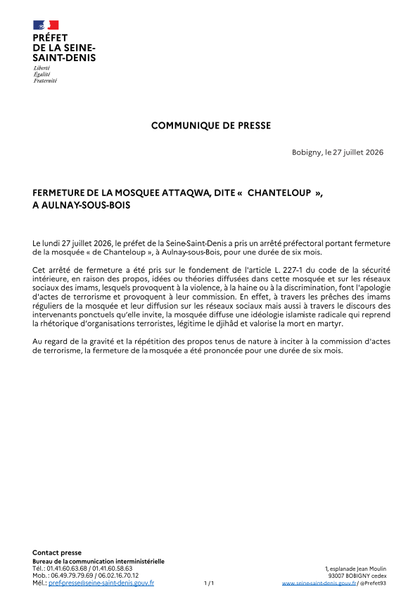 Préfet de la Seine-Saint-Denis tweet media