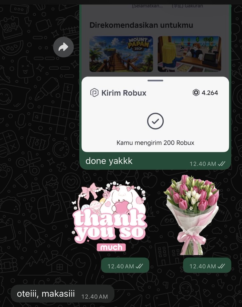 dilarh28's tweet photo. done 200robux🙌🏻 https://t.co/lCY3g6ernN