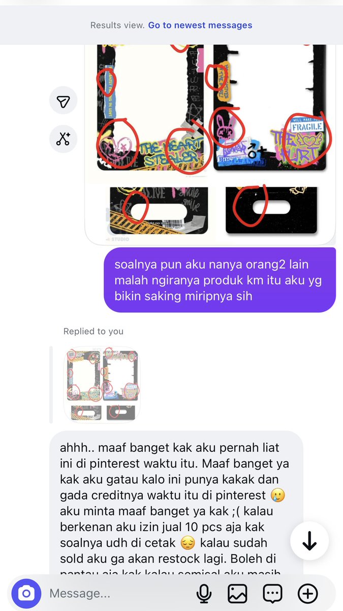 ariesveins's tweet photo. terlepas dari masalahnya ya you’re too arrogant, padahal bisa saling ngomong baik2 lewat dm instead of dilempar ke massa ky gini 🥲🥲 I also experienced someone copied my merch too but I tried to make it as civil as possible, kenapa bgt harus sampai lempar kemana2…. https://t.co/nMH5CnGgeN