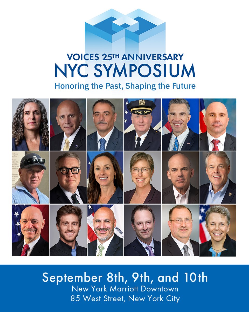 Voices_Center's tweet photo. VOICES announces updated speakers for 25th Anniversary NYC Symposium, Sept. 8–10. Sept. 8 features FBI Co-Deputy Director Chris Raia. Sept. 9–10 features representatives of the 9/11 Community. Free; registration required
https://t.co/O8O6c0ohMg
#911Community #NYCSymposium https://t.co/YCM7xEDfkO