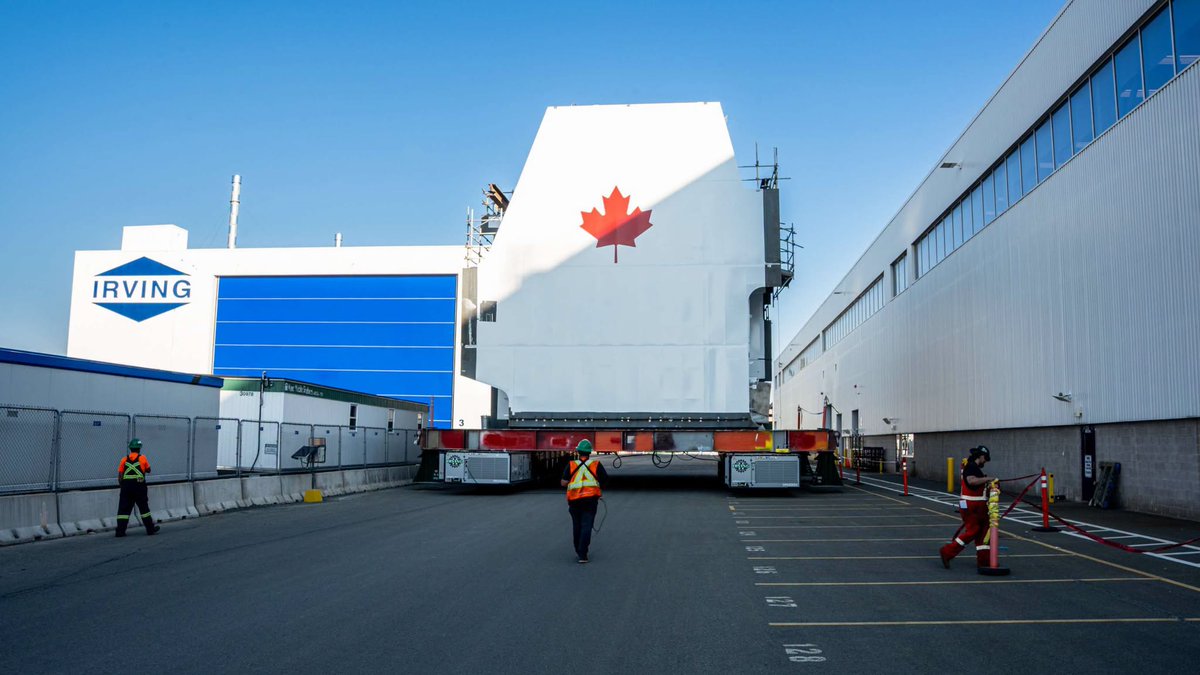 CoastGuardCAN's tweet photo. The future CCGS Sermilik is being built, one block at a time. 🚢

Block 986 is now painted and has been moved into the Module Hall at @IrvingShipbuild, in Halifax, #NovaScotia, where it will soon join the stern and centre mega blocks. https://t.co/RHSgnogU6n