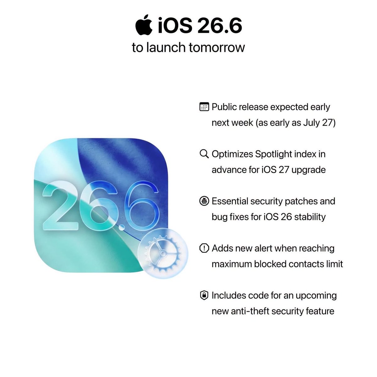 ParthSolucky88's tweet photo. 🚨🚨🚨 IT IS LIVE!!!
iOS 26.6 is officially rolling out to everyone right now! 🚀 
✅ Go to Settings > General > Software Update to grab it.
📸 : Screenshot from my iPhone 13
#iPhone #iPhone13 #iOS #iOS26 #iOS27 #AppleUpdate #iOSUpdates https://t.co/xvxj9JT1uX
