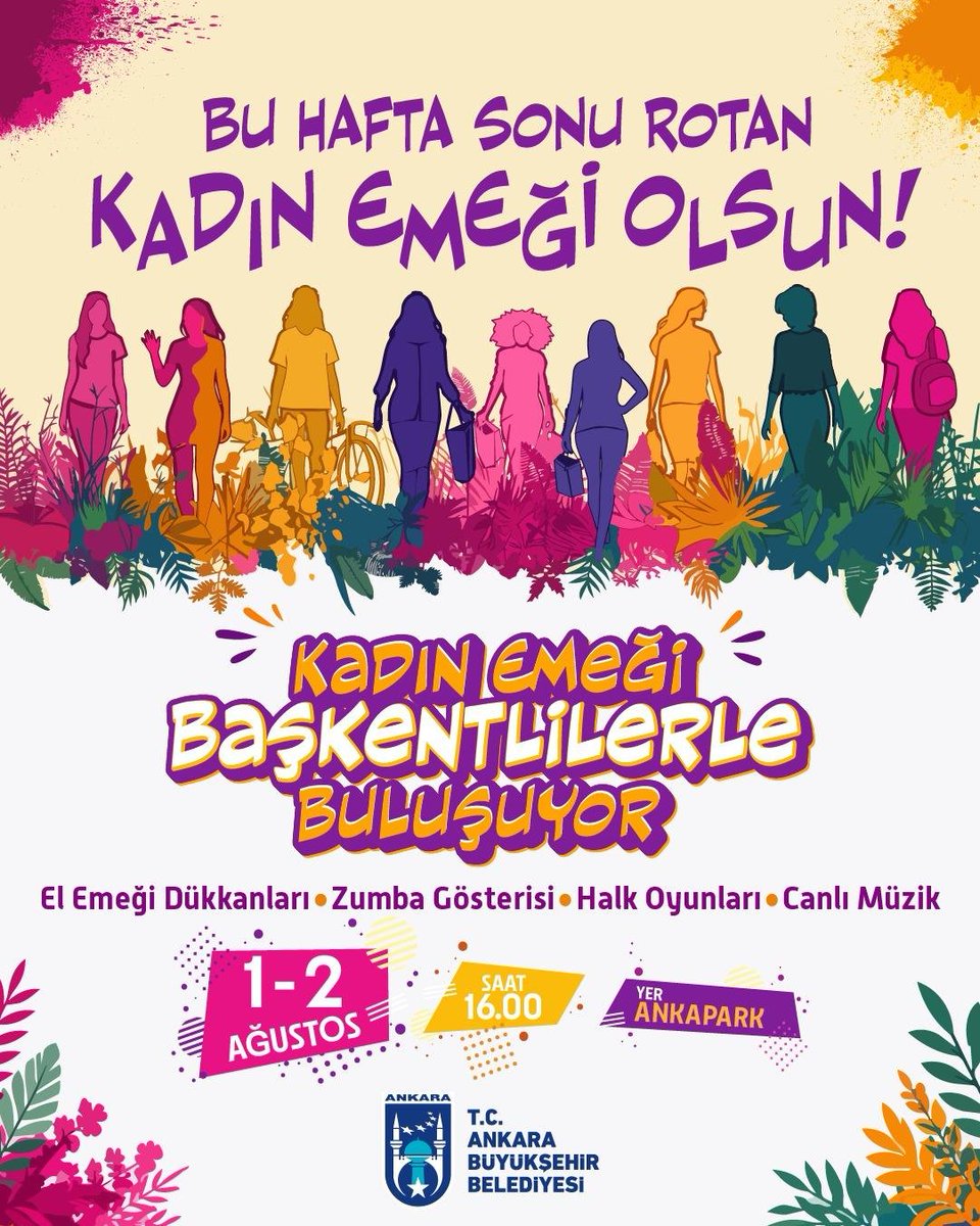 ankarabbld's tweet photo. İlki 1-2 Ağustos'ta gerçekleşecek Kadın Emeği Pazarı ile her hafta sonu Ankapark'ta buluşuyoruz.

El emeği ürünlerini keşfetmek, kadın girişimcilerimizin stantlarını ziyaret etmek ve birbirinden renkli etkinliklerle keyifli bir hafta sonu geçirmek için tüm hemşehrilerimizi bekliyoruz.

🗓️ 1-2 Ağustos
🕓 16.00 – 21.00
📍 Ankapark

Birlikte üretiyor, birlikte güçleniyoruz! 💜