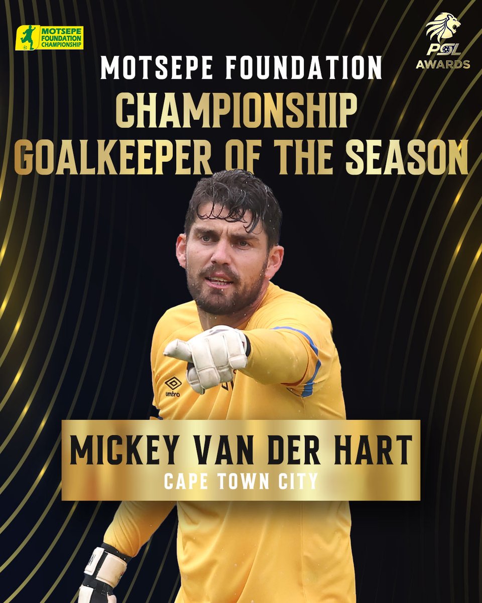 OfficialPSL's tweet photo. #PSLAwards26: @CapeTownCityFC's Mickey van Der Hart takes home the #MotsepeFoundationChampionship Goalkeeper of the Season award 🏆 https://t.co/MSNvqTmYCy
