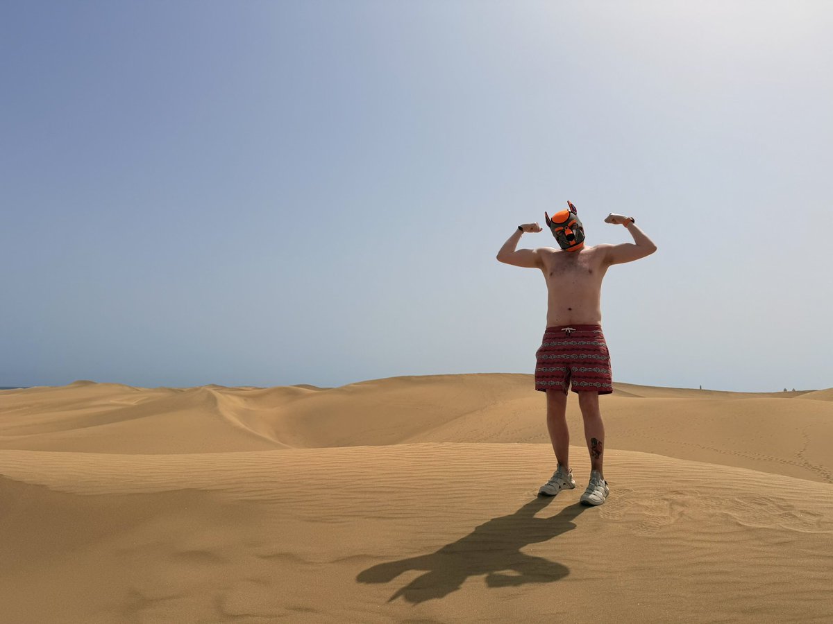 The_Happy_Pup's tweet photo. Just a dog b⃫a⃫k⃫i⃫n⃫g⃫ ⃫i⃫n⃫ enjoying the dessert sun ☀️🫠
Also… I have arms now 💪
📸 @PupAnansi
#gay #gaypup #gaysfw #pupplay #pup #gaydog #himbo #mlm #kink https://t.co/290mDc88NG