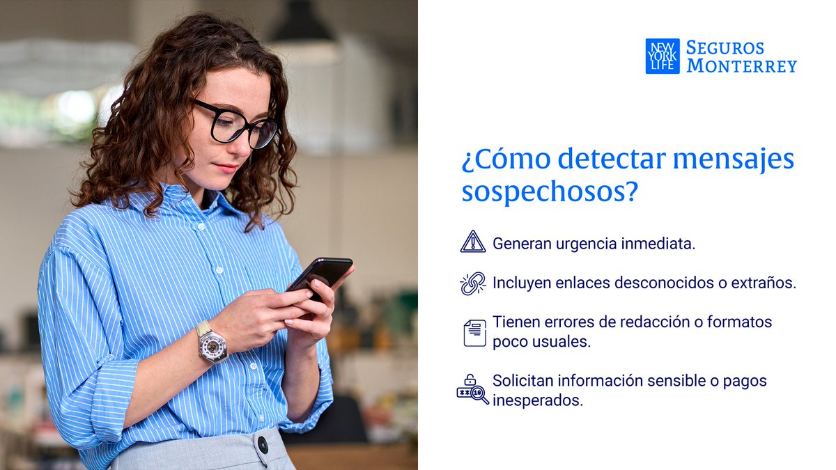 SMNYL's tweet photo. Revisar cuidadosamente los mensajes, validar remitentes y evitar compartir información sensible puede ayudarte a navegar con mayor seguridad. 🤓🔒 https://t.co/lPrZDz48qI