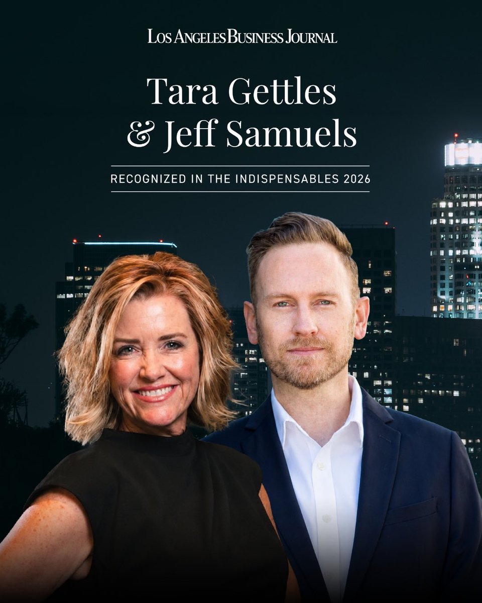 TheAgencyRE's tweet photo. The Agency is thrilled to announce that SVP of Franchise Operations, Tara Gettles, and EVP of Brokerage Operations and Regional Manager of Northern California, Jeff Samuels, have been named among the Los Angeles Business Journal’s (LABJ) first-ever The Indispensables 2026. 

This honor celebrates exceptional leaders driving strategy, building teams, solving problems, fostering innovation, and delivering results. 

Congrats Jeff and Tara!

https://t.co/6Z5OuqoWi8