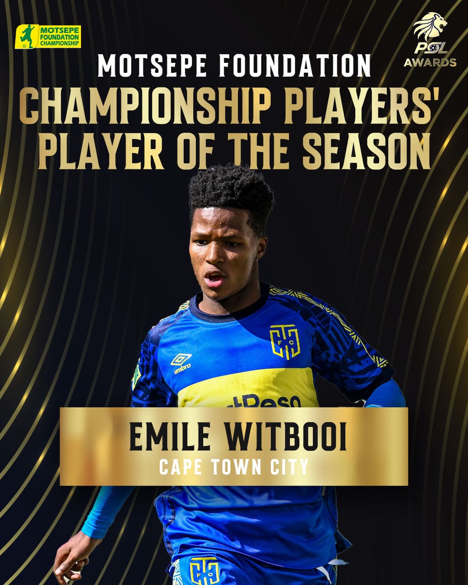 OfficialPSL's tweet photo. #PSLAwards26: Emile Witbooi is the #MotsepeFoundationChampionship Players’ Player of the Season 🏆 https://t.co/2gsln0dK1I