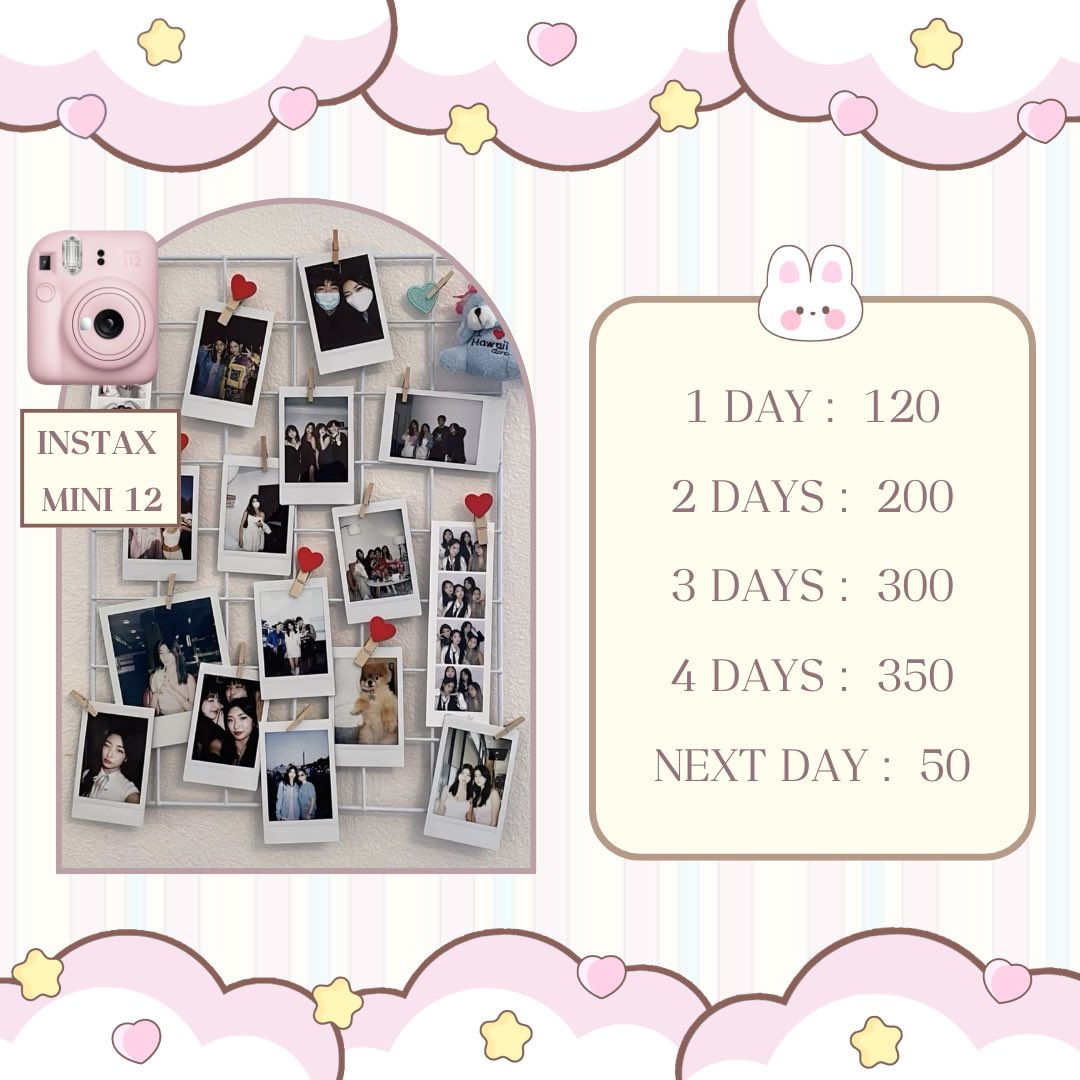 mekonumbertwo's tweet photo. เช่ากล้องโพลารอยด์ 𝟅𝟈

— Instax Mini 12 
(สีชมพู,ม่วง)

อุปกรณ์ครบ : ถ่าน กระเป๋าใส่
(ไม่มีฟิล์มแถม แต่มีขาย)

💭 มีคลิปสอนใช้

ส่งไปร/แมส/นัดรับ
ต้นทาง : สามย่าน บางรัก

ᙏ̤̫ จองคิว https://t.co/ZtFpYyDXBk

#กล้องโพลารอยด์ #ฟิล์มโพลารอยด์ #เช่ากล้องโพลารอยด์ #เช่ากล้องดิจิตอล https://t.co/uATlPhkUdX