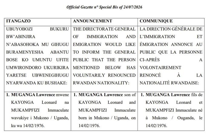 KataBarwaKR's tweet photo. Just a few days after Rwanda had accepted @ReachDrMuganga’s Voluntarily renunciation of his Citizenship to take up the Ministerial Appointment, Hon. @HonWitonze was appointed as his replacement. 

It must be a very tough time for the good Doctor. Congratulations Juma & Pole Sana Dr. Lawrence. 

It is part of life