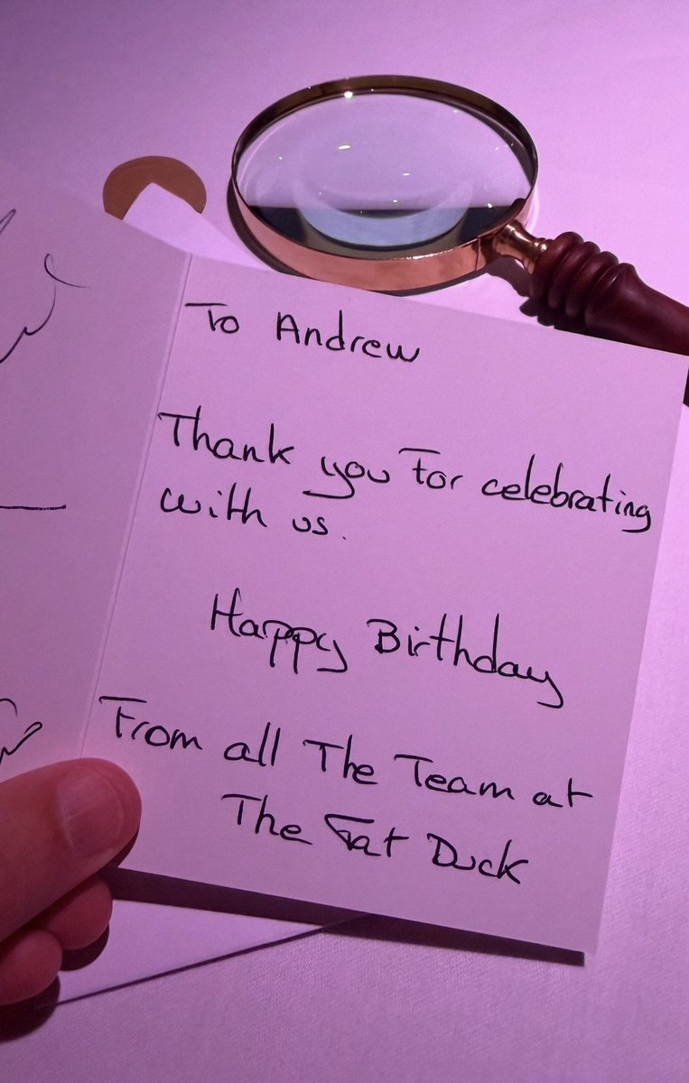 BUSAPAR3's tweet photo. SPECTACULAR - is the word I would use to describe this place! @TheFatDuckBray #thefatduck #dinning the theatre of dining - a birthday suprise like no other #hestonblumenthal @hestonblumenthalobe to all the staff #thankyou 🙏 https://t.co/4KcAlb8iKl