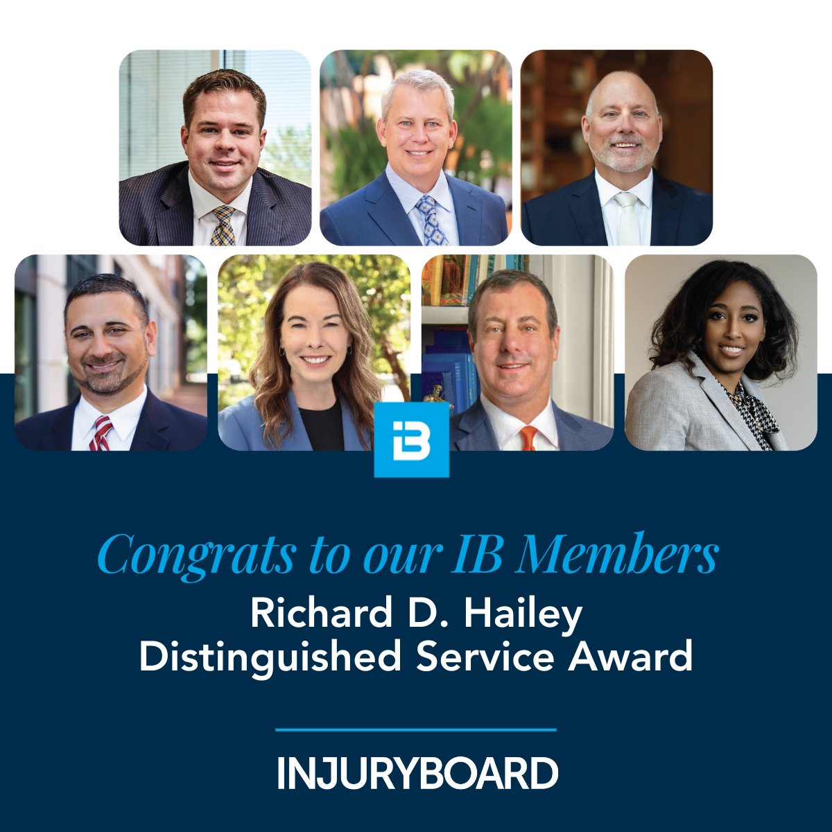 injuryboard's tweet photo. 👏 Exceptional service deserves recognition! Gwen-Marie Davis of @gdhlawfirm, Sean Domnick of Rafferty Domnick Cunningham & Yaffa, Stephen Herman of @fish_hay, David Muncy of @PlaxenAdler, Elise Sanguinetti of Arias Sanguinetti Trial Lawyers, and Kevin Weis and Tad Thomas of @Tadthomaslaw have received the Richard D. Hailey Distinguished Service Award.

We’re honored to recognize their outstanding service to AAJ!

#AAJAwards #DistinguishedService #AAJ