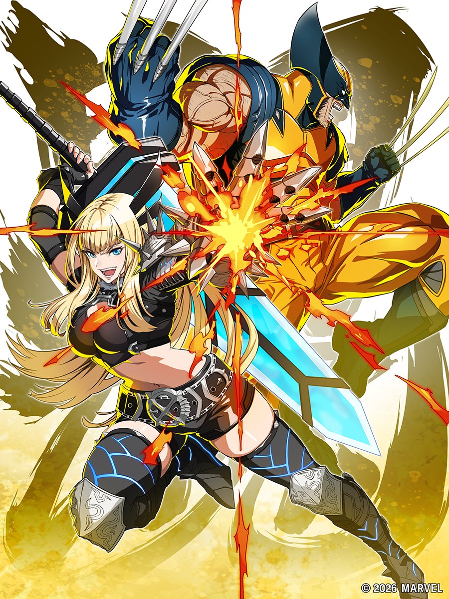 MARVELTokon's tweet photo. D-10 🎉

The launch is almost here!

Today's countdown illustration comes from Hideaki Sawada, bringing Wolverine and Magik to life! https://t.co/b7ksIC1cjQ