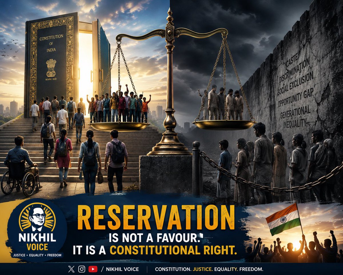 itzNikiiii's tweet photo. RESERVATION IS NOT THE ENEMY.
INEQUALITY IS THE QUESTION.

#Reservation #SocialJustice #Equality #Ambedkar #ConstitutionOfIndia #CasteDiscrimination #NikhilVoice https://t.co/JTHaLGfAq5