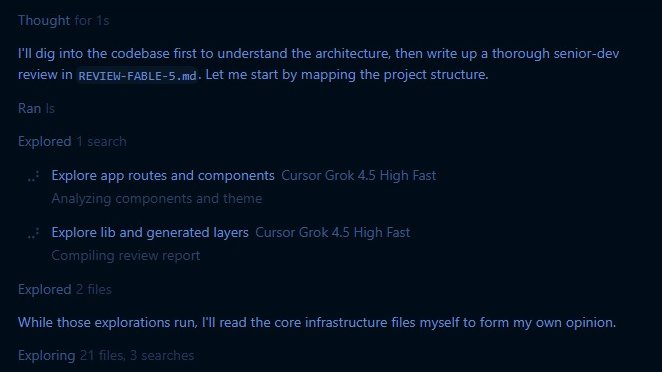 YoussefRabeiii's tweet photo. interesting observation models prefer different models for their subagents in @cursor_ai 
here is exact/similar prompts through different models and their subagents 
GPT 5.6 Sol used composer 2.5 
Fable 5 + Opus 5 + GLM + Composer all used grok subagents 
Grok 4.5 used sol/luna https://t.co/3Wu330j3mh