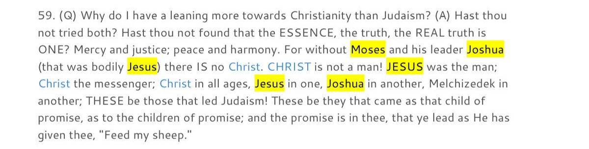 lghtwork's tweet photo. “…w/out Moses &amp; his leader Joshua (…was bodily Jesus) there IS no Christ. CHRIST is not a man! JESUS was the man; Christ the messenger; Christ in all ages, Jesus in one, Joshua in another, Melchizedek in another; THESE be those that led Judaism.

991-1, 1935 https://t.co/2kmeRmCkAU