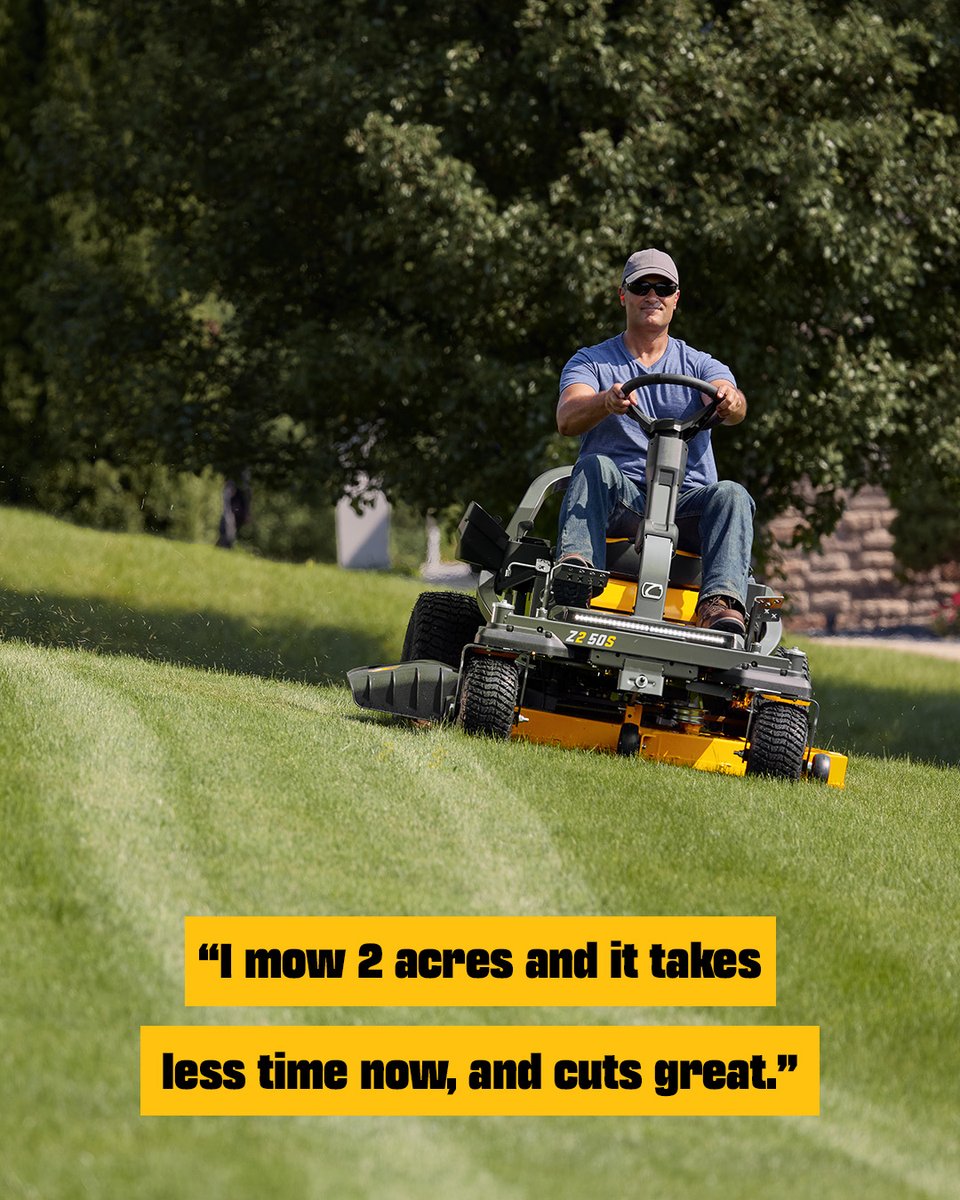 mbielert's tweet photo. What are owners loving about their Ultima Z? 
✅Cushioned seating 
✅Controlled handling 
✅Saved mow time

#CubCadet https://t.co/3WAl2o7Bit