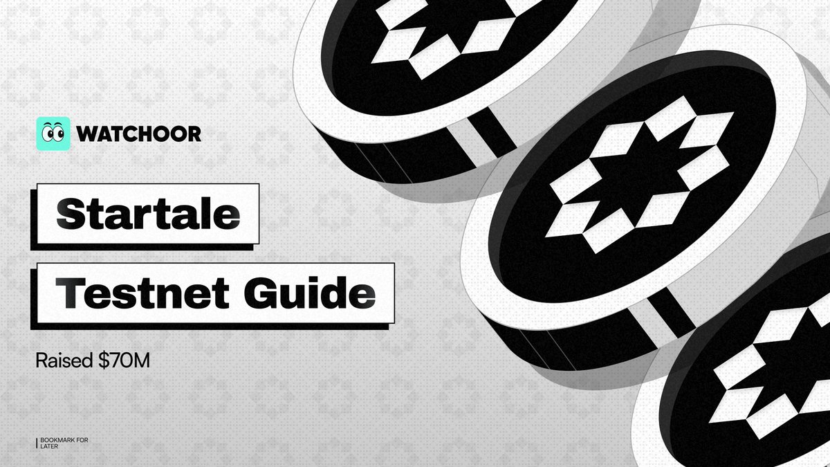 GoWatchoor's tweet photo. NEW GUIDE LIVE! 🪂

Startale airdrop guide live on Watchoor

   > $70M Raised!
   > 5 STEPS
 
Complete it and mint your badge! ⭢ https://t.co/QwVejgJsmB

Join the airdrop alerts channel to never miss an airdrop opportunity.
📢  https://t.co/l5TXIOCnIp https://t.co/bu6MgVacYv