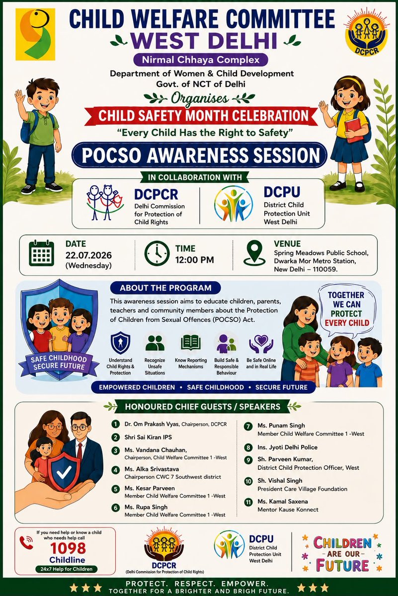 OPVyas12's tweet photo. As part of the Back to Back Programs under the aegis of Delhi Commission for Protection of Child Rights at the Spring Meadows School, Dwarka Mor, New Delhi during the Child Safety Month !!!! https://t.co/drUc2Zt6WV