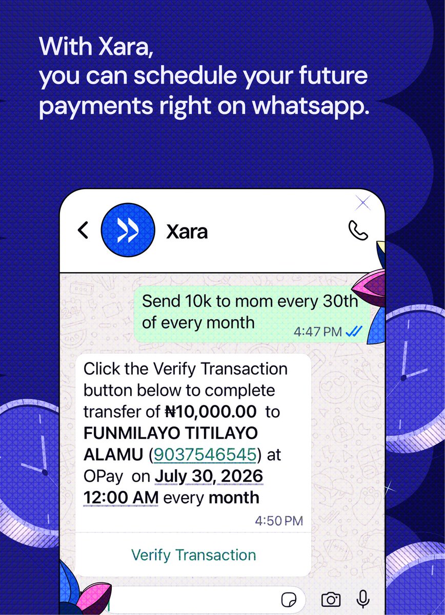usexara_ai's tweet photo. The best reminders are the ones you never have to remember. 😉💙

Because some payments are better scheduled than forgotten.

Comment “XARA” and we’ll send you a guide to get started.

#usexara #justxarait #xaraai https://t.co/JOZNvOLTVr