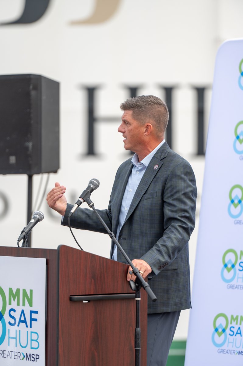 RepFinstad's tweet photo. On Friday, I had the honor of attending the Flint Hill Resources ribbon-cutting ceremony for a new Sustainable Aviation Fuel blending facility hosted by the Minnesota SAF Hub. SAF is an innovative alternative jet fuel, taking feedstock and turning it into fuel for Americans to take flight. I look forward to this project’s success and continuing to work in Congress to ensure SAF remains a part of our future in farm country.